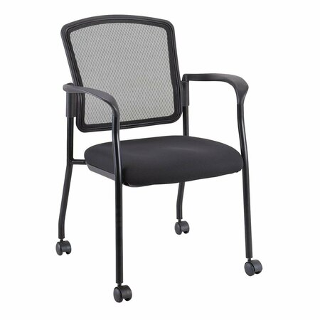 HOMEROOTS Black Mesh Fabric Guest Chair, 25.5 x 23.5 x 35.5 in. 372335